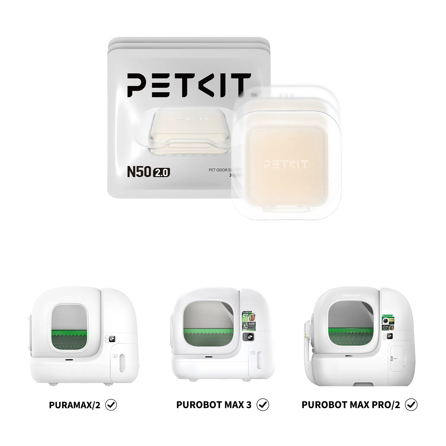 PETKIT N50 2.0, eliminador de olores (pack 3)